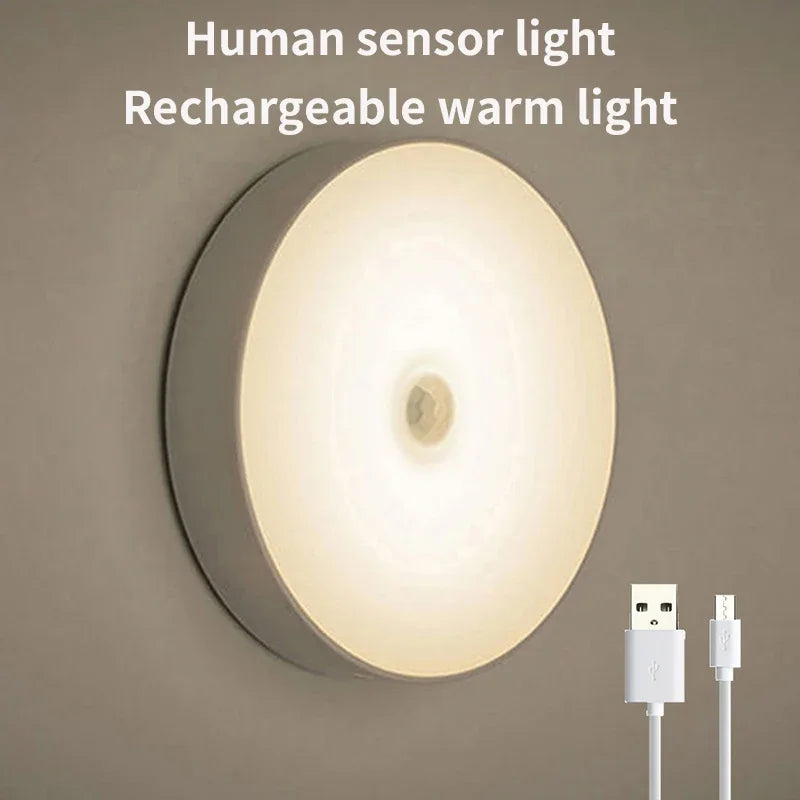 Intelligente LED-Nachtlichter mit Bewegungssensor – automatische Notbeleuchtung, kabellos, magnetisch, USB-aufladbar (z. B. für Schränke)