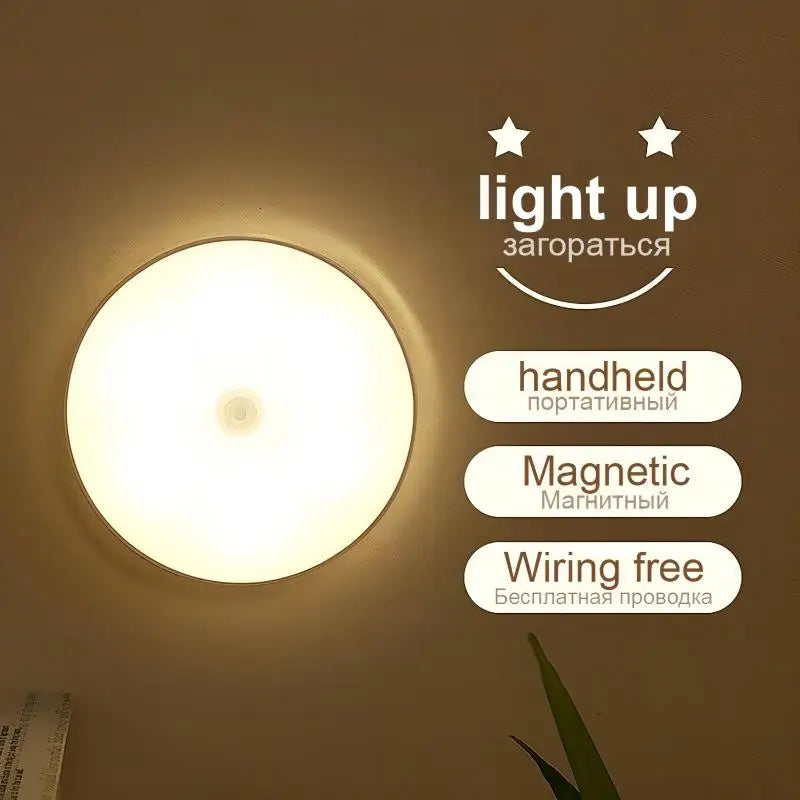 Intelligente LED-Nachtlichter mit Bewegungssensor – automatische Notbeleuchtung, kabellos, magnetisch, USB-aufladbar (z. B. für Schränke)